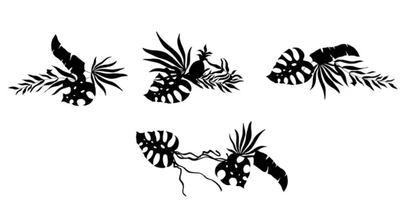 Illustration Vectorielle Des Feuilles Tropicales — Image vectorielle