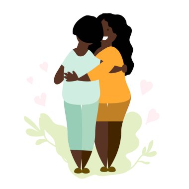 Mutlu homoseksüel çift, vektör çizimi