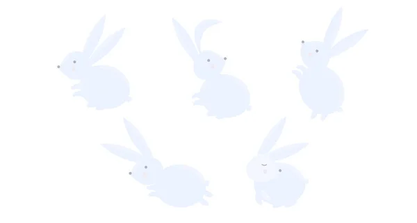 Cute Rabbits Easter Design Vector — Stock Vector