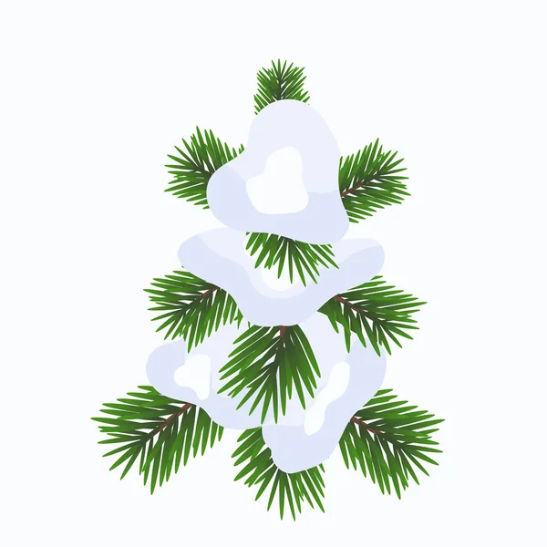 Vector Illustration Christmas Tree Snow — Stock Vector