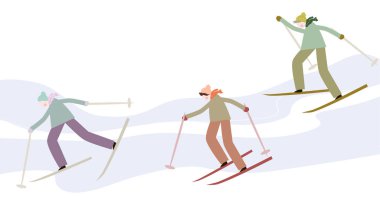 Kayak vektörü illüstrasyonundaki erkekler