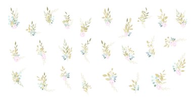  güzel yapraklar, izole, vektör çizimi 