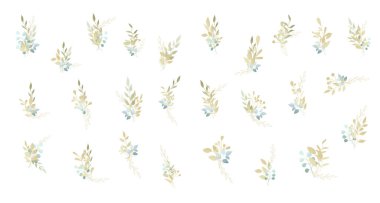  güzel yapraklar, izole, vektör çizimi 