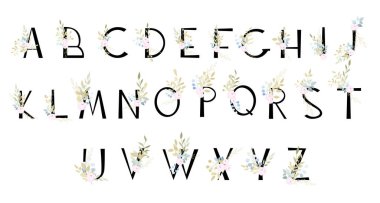 vektör yazı tipi seti, modern hat sanatı