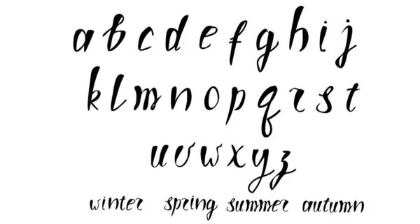 Set Vector Font Modern Calligraphy — Stock Vector