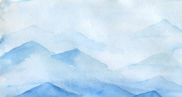 Fond Aquarelle Abstrait Avec Montagnes — Photo