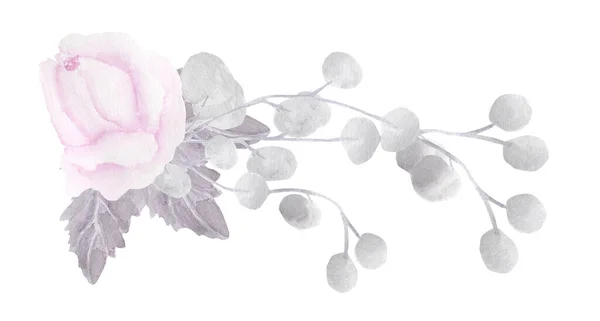 Akwarela Strony Rysowane Ilustrację Piękny Kwiat — Zdjęcie stockowe