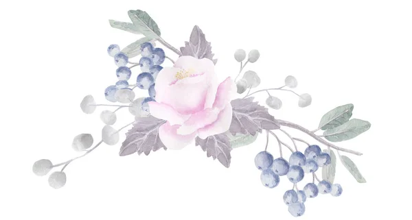 Akvarell Teckning Vackra Rosor Blommor — Stockfoto