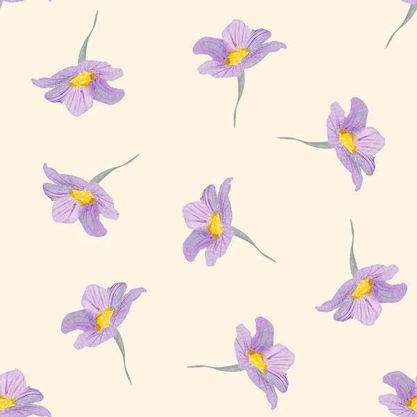 Aquarell Zeichnung Von Schönen Blumen Muster Hintergrund — Stockfoto