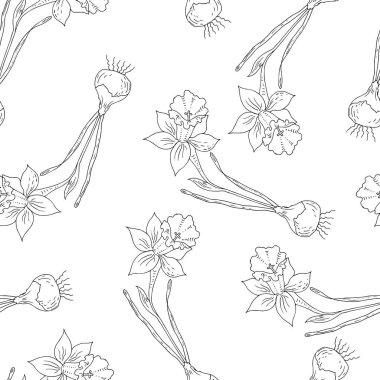 Çiçekli kusursuz desen, vektör illüstrasyonu 