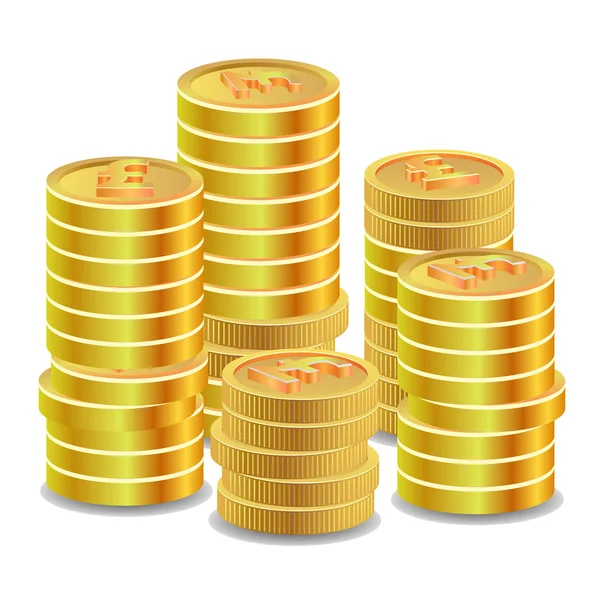 Goldene britische Sterling-Münzen — Stockfoto