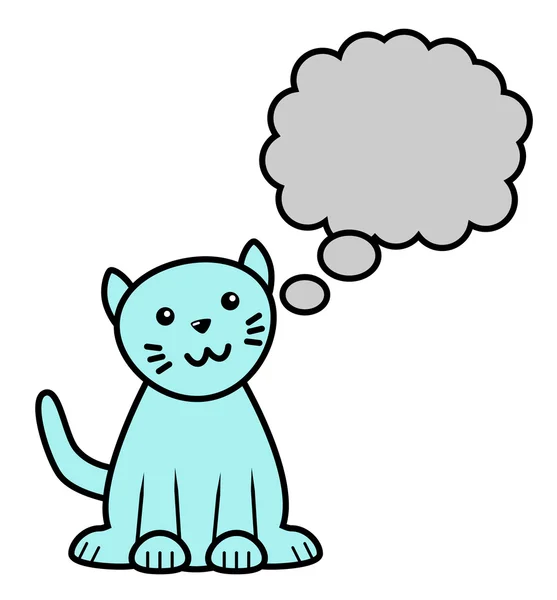 Blå katt med pratbubblan — Stockfoto