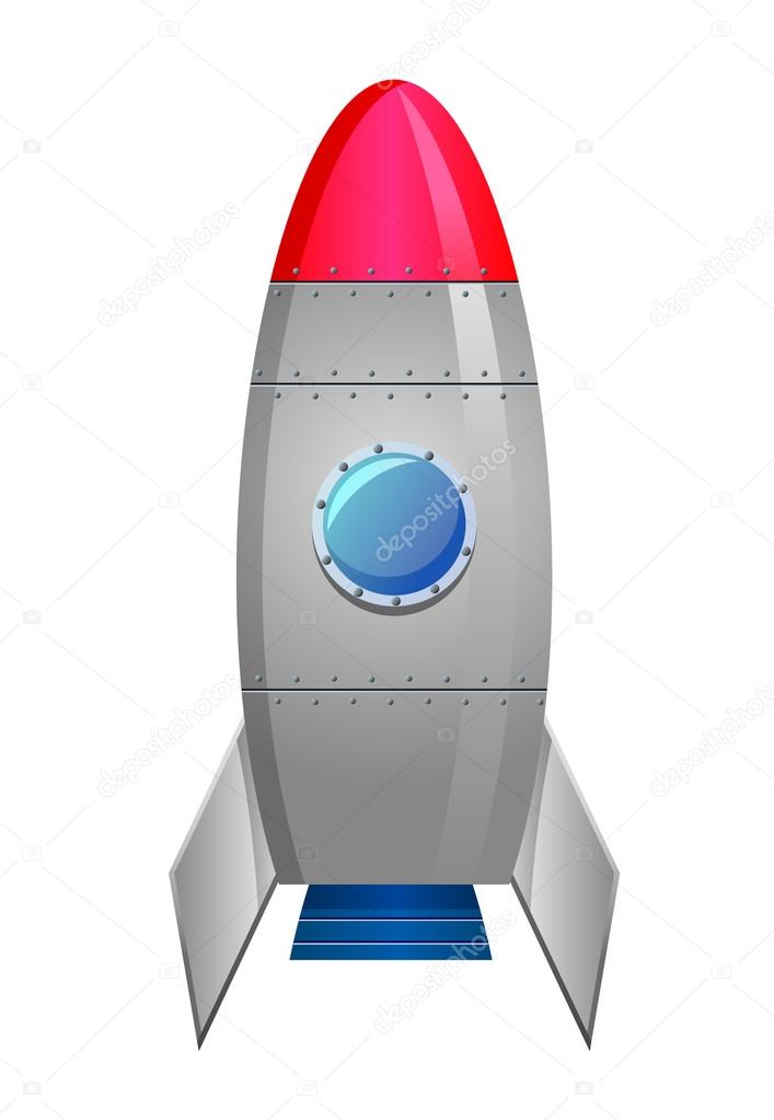 Rocket icon on white background