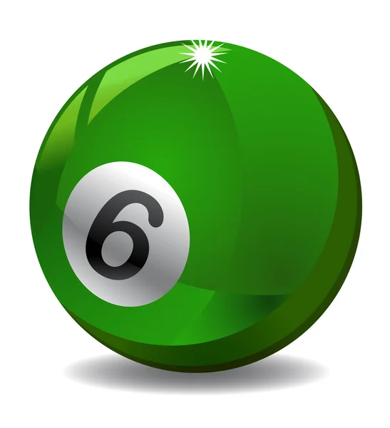 Number 6 Billiard Ball — Stock Photo, Image