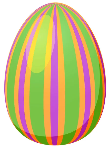 具有绿色 紫色和黄色垂直线图案矢量的复活节彩蛋 — 图库矢量图片