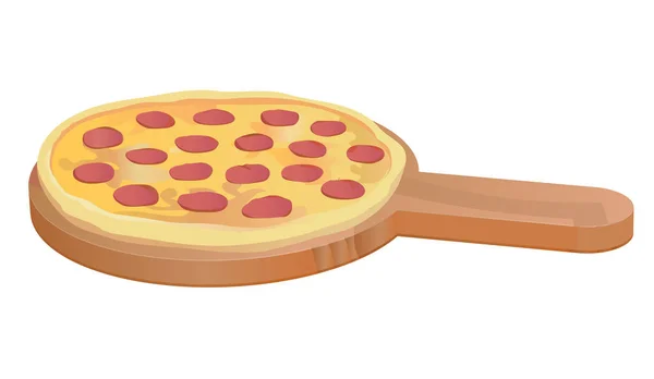 Pizza Não Fatiada Vetor Placa Pizza — Vetor de Stock