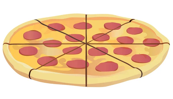 Pizza Rodajas Sobre Fondo Blanco — Vector de stock