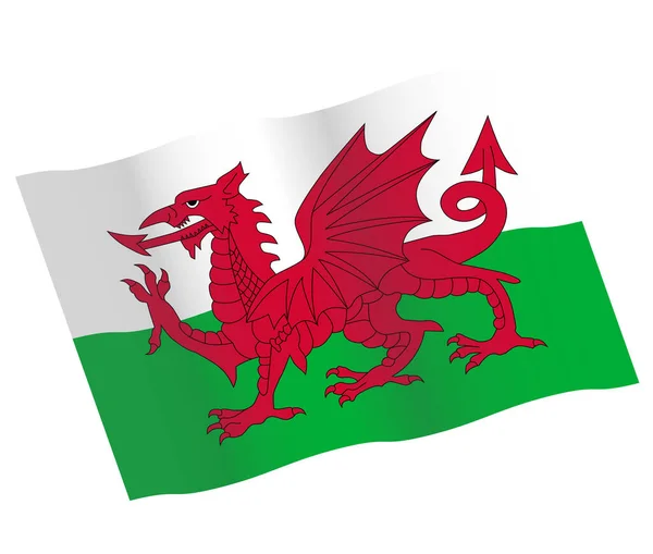 Icona Vettore Bandiera Galles — Vettoriale Stock