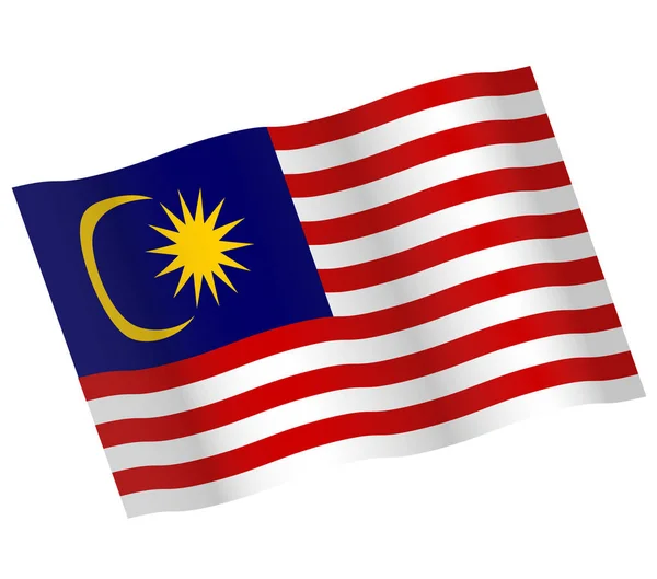 Ícone Vetor Bandeira Malásia — Vetor de Stock