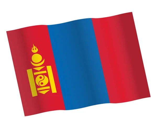 Ikona Vektoru Mongolské Vlajky — Stockový vektor