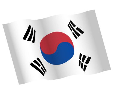 Güney Kore Cumhuriyeti vektör simgesini sallıyor