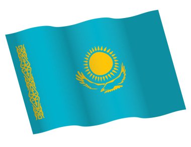 Kazakistan bayrağı vektör simgesi