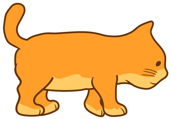 Ginger Orange Cat Walking Vector — Stockvector