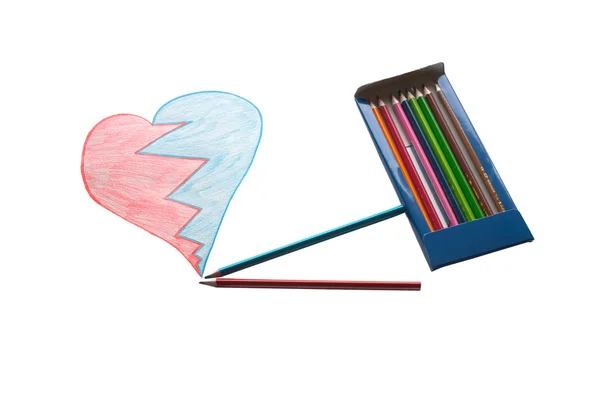 boyalı kalp Pack kalemler