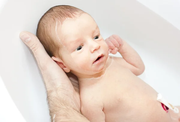 First bath newborn — Stock Photo, Image