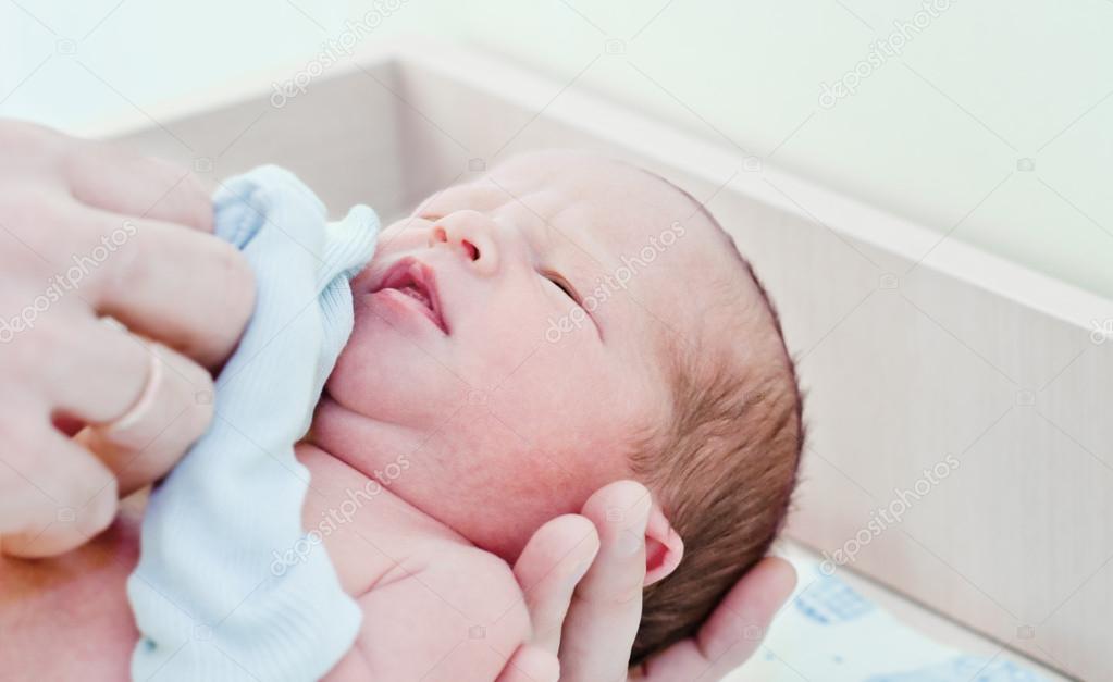 newborn baby in maternity hospital