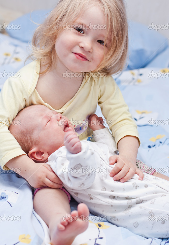 newborn brother and little sister