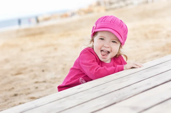 Happy little girl playing — Stock Photo, Image