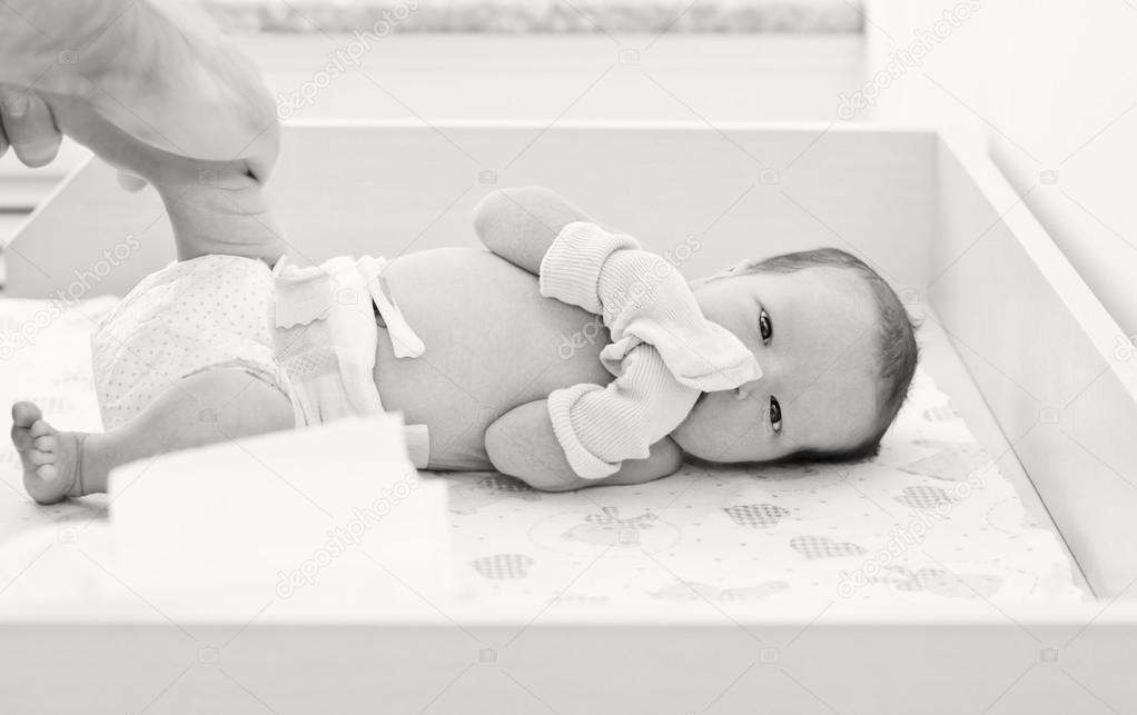 Newborn baby in maternity hospital