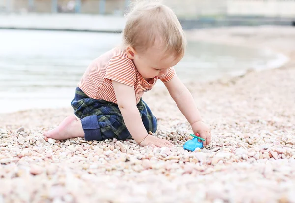 Cute toddler baby boy playing — Stock Photo, Image