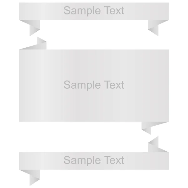 Набор белых баннеров, оригами — стоковый вектор
