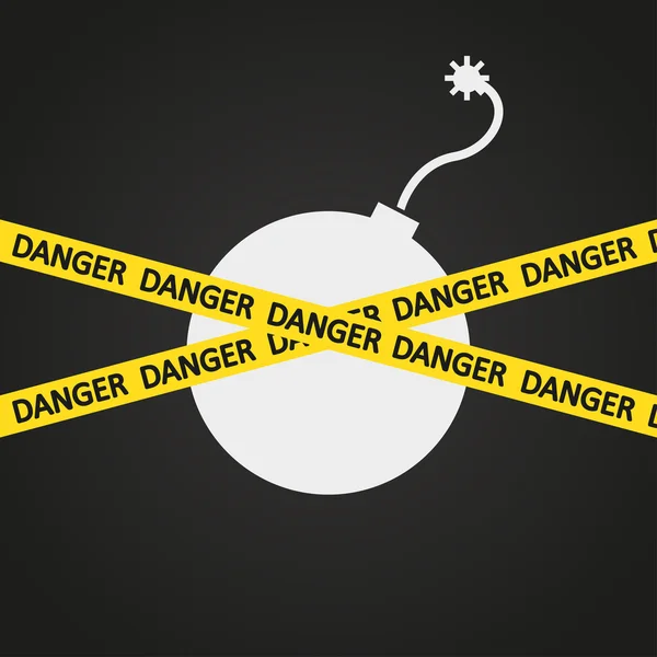 Vector illustration danger tape explosive — Stock Vector