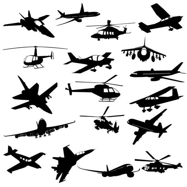 Silhouette aviation — Stock Vector