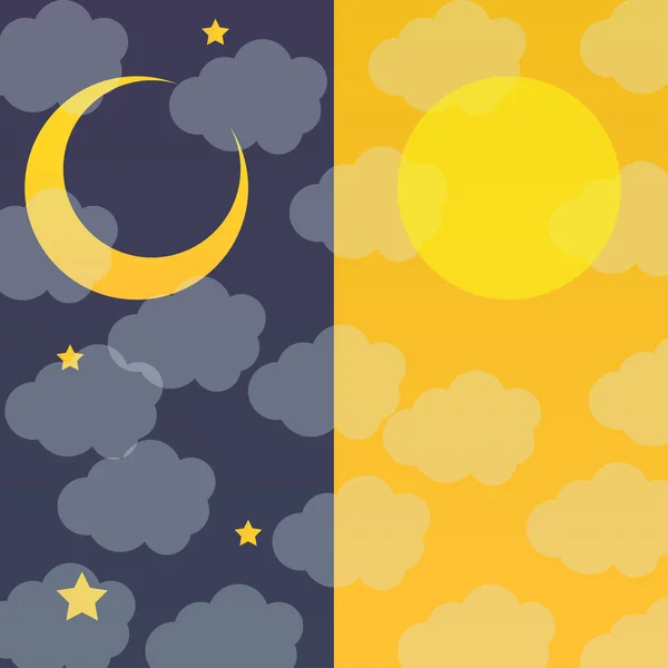Night and Day — Stock Vector