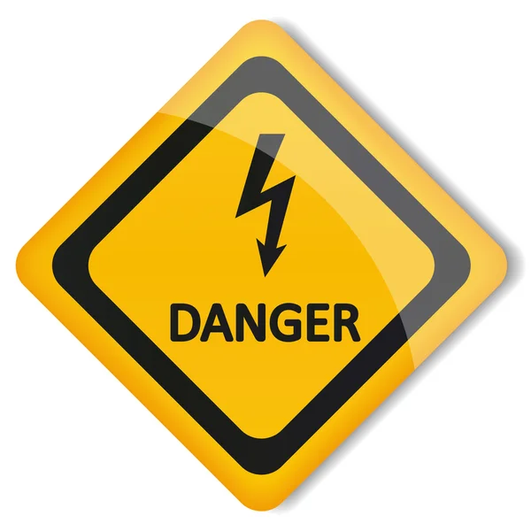Vector illustration label electricity hazard — Stock Vector