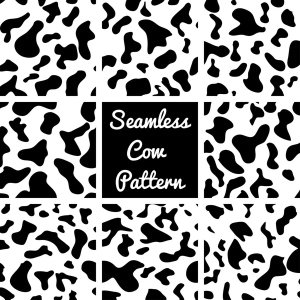 Vector set cow pattern on white background — Stock Vector