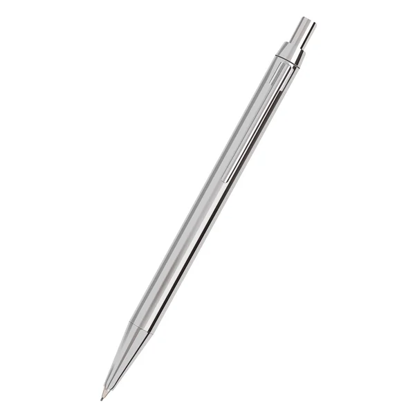 Silver Ballpoint Pen isolated on white. — Stock Vector