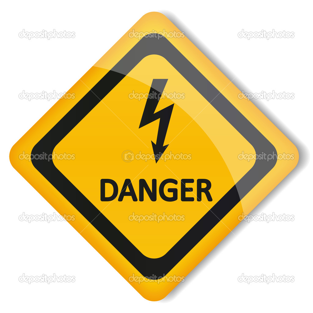 Vector illustration label electricity hazard