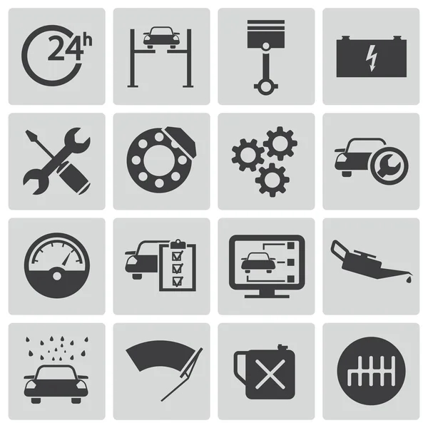 vektör Siyah araba servis seti