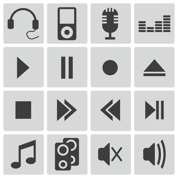 Векторный черный звук
