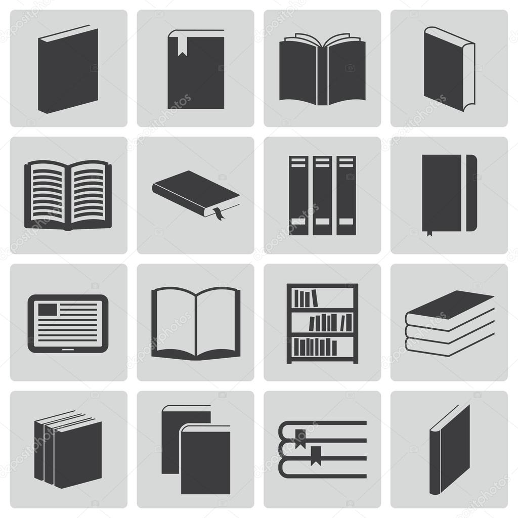 Vector Black Book Icons Set Stock Vector Image By C Skarin1