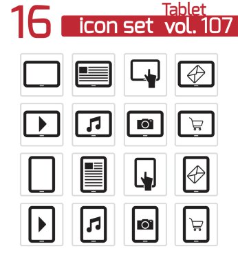 vektör siyah tablet simgeler kümesi