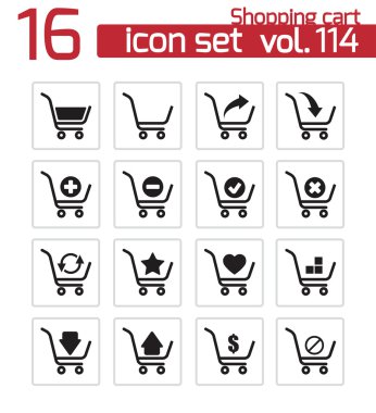alışveriş sepeti Icons set vektör siyah