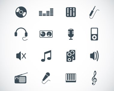 vektör siyah müzik simgeler kümesi