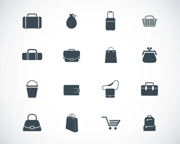 siyah vektör bagicons set