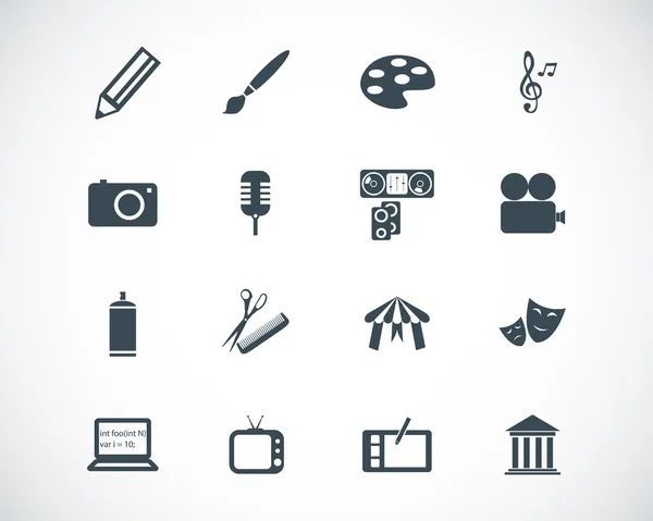 vektör siyah sanat simge seti